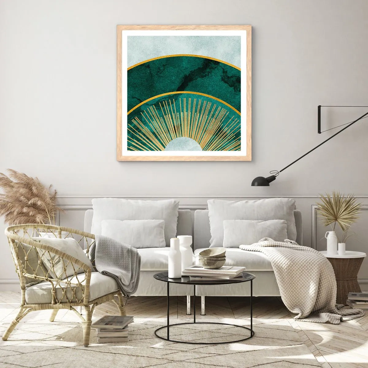 Plakát v rámu světlý dub - Jiná sluneční soustava - 60x60 cm