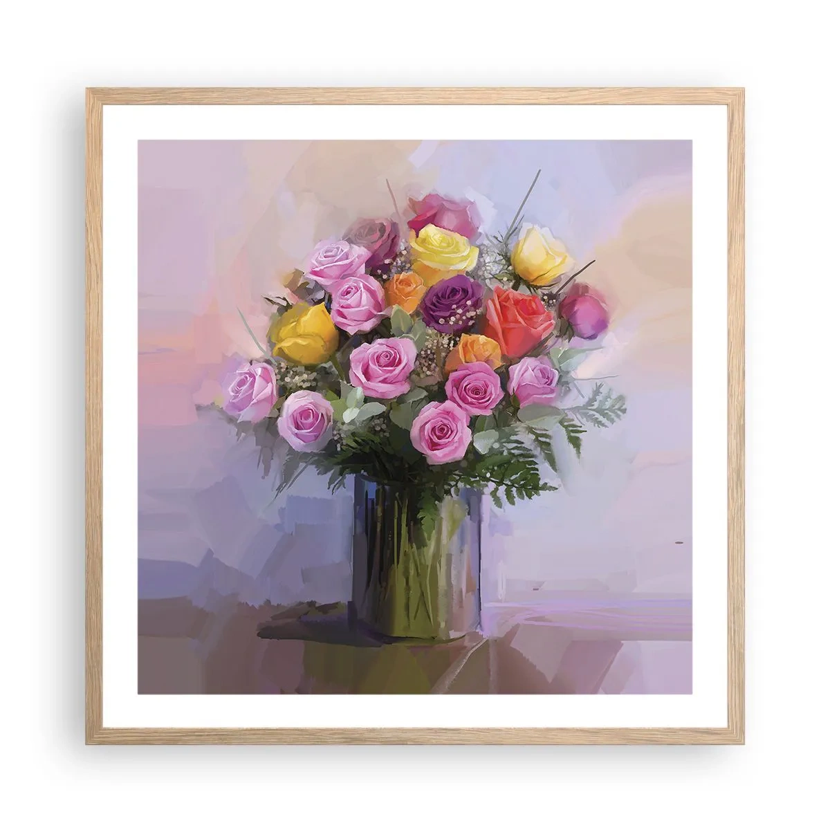 Plakát v rámu světlý dub - Zachycená krása - 60x60 cm