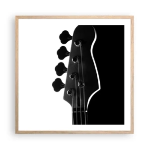 Plakát v rámu světlý dub - Rockové ticho  - 60x60 cm