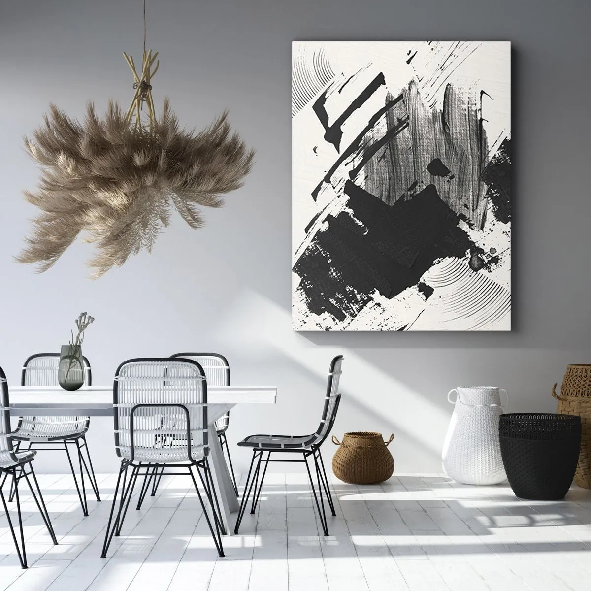 Obraz na plátně - Abstrakce – exprese černé - 50x70 cm
