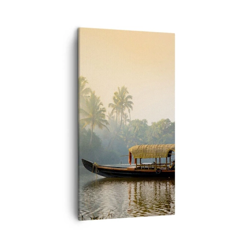 Obraz na plátně - Dům na řece - 45x80 cm