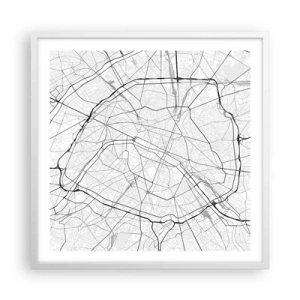 Plakát v bílém rámu - Květ Paříže - 60x60 cm