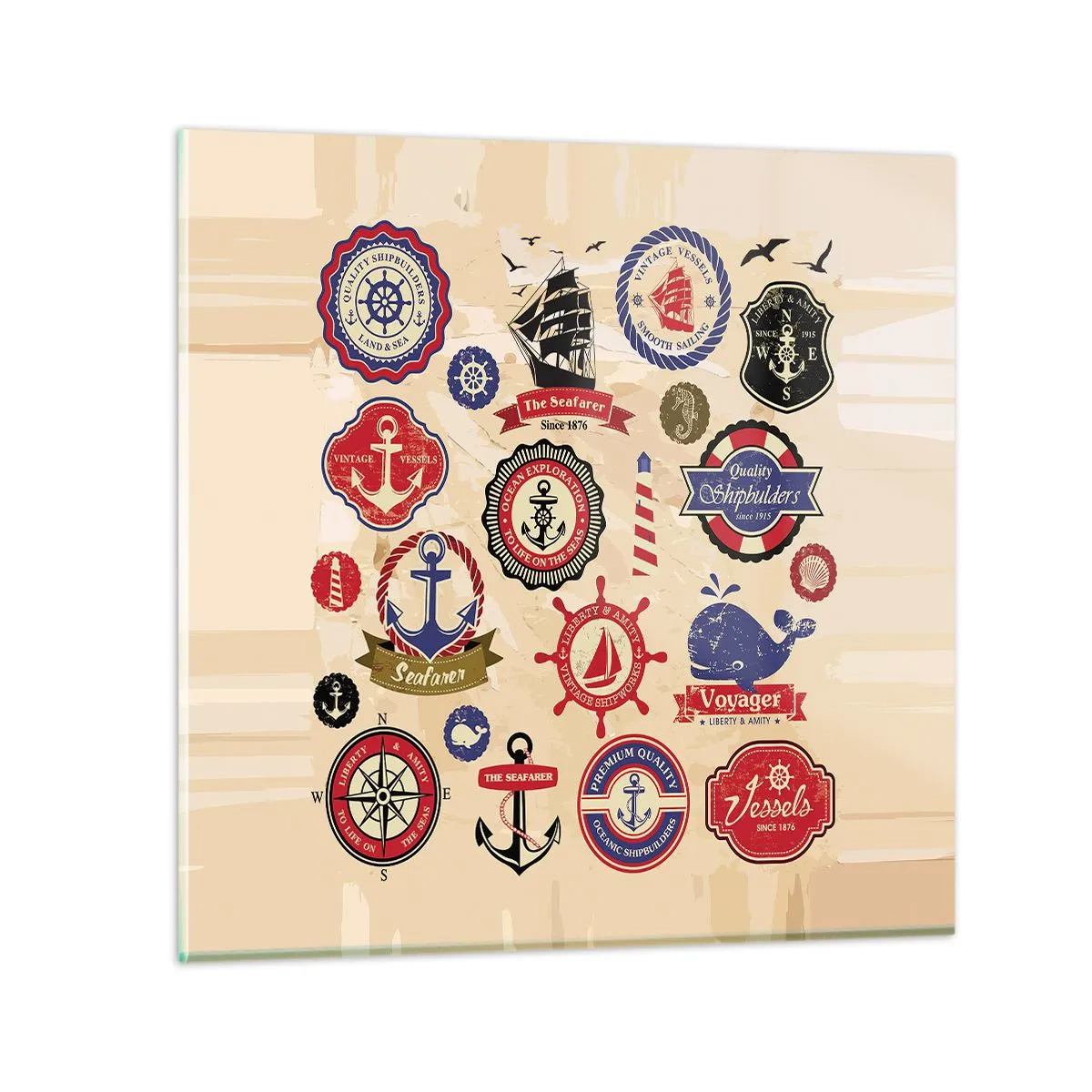 Obraz na skle - Námořnické bratrstvo - 50x50 cm