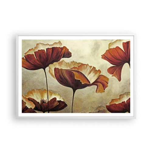 Plakát v bílém rámu - Lán louky - 100x70 cm