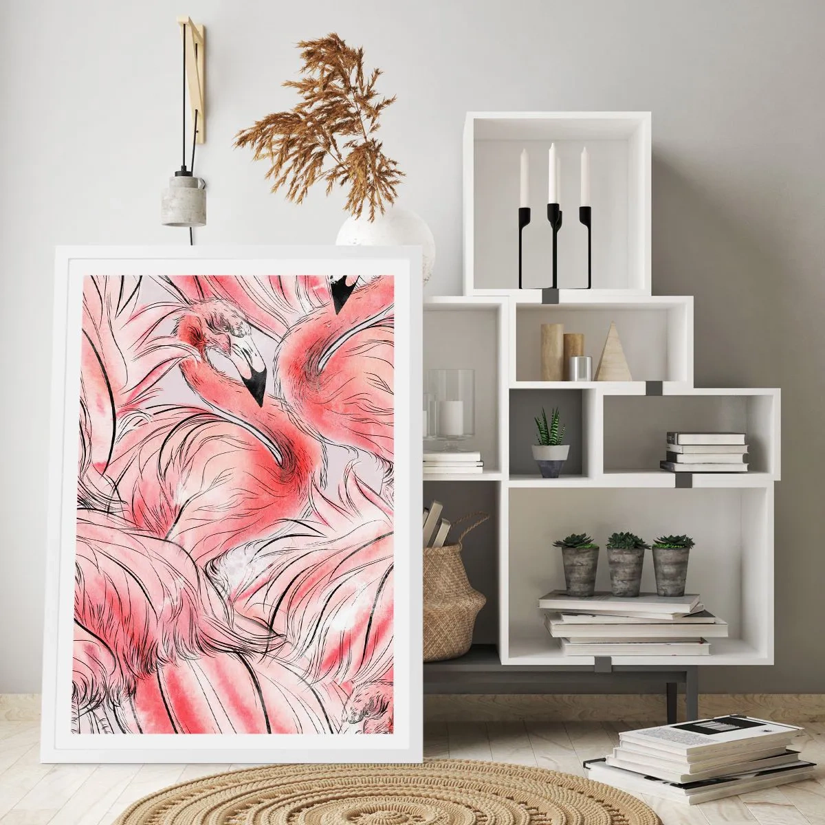 Plakát v bílém rámu - Ptačí corps de ballet - 61x91 cm