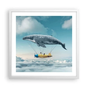 Plakát v bílém rámu - Proč ne? - 50x50 cm