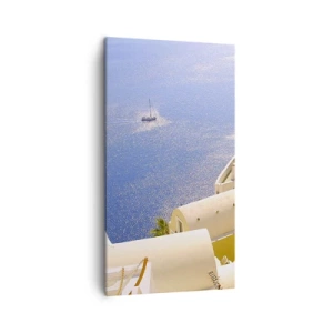 Obraz na plátně - Řecká krajina v bílé a blankytné - 45x80 cm