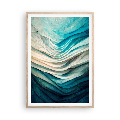 Plakát v rámu světlý dub - Modrá neukojitelnost - 70x100 cm