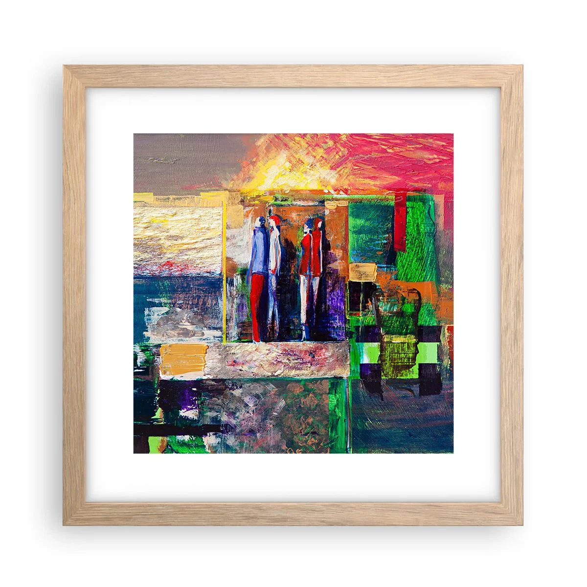 Plakát v rámu světlý dub - Vztahy a emoce - 30x30 cm