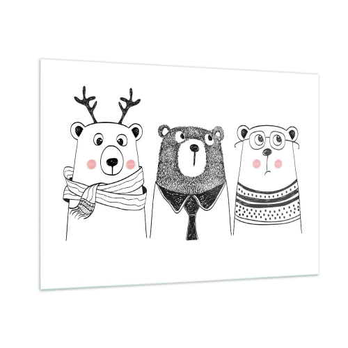 Obraz na skle - Medvěd, medvídek a méďa - 100x70 cm