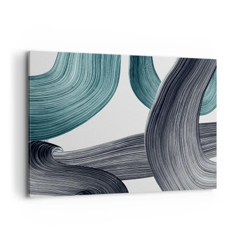 Obraz na plátně - Smaragdové a černé vlny - 120x80 cm