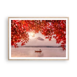 Plakát v rámu světlý dub - V japonském stylu - 100x70 cm