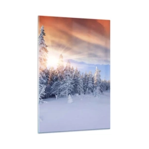 Obraz na skle - Sněžné představení přírody - 80x120 cm