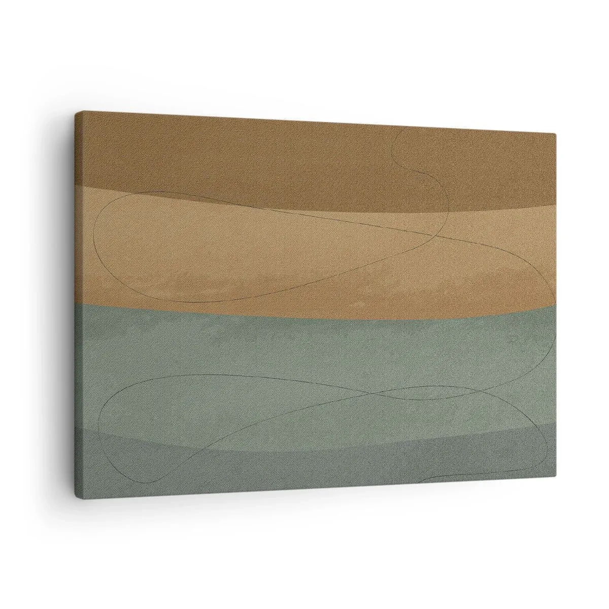 Obraz na plátně - Abstraktní kompozice v přírodních tónech země - 70x50cm - Horizontální kompozice - Moderní nástěnná dekorace do obývacího pokoje a ložnice ARTTOR