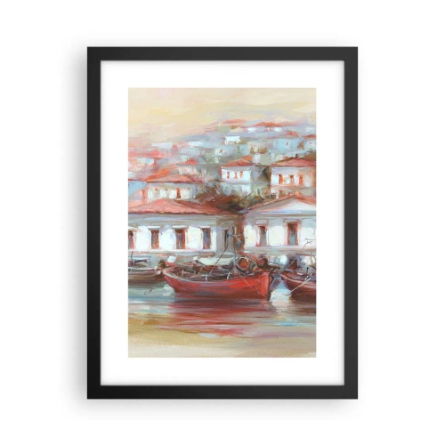 Plakát v černém rámu - Šťastné městečko - 30x40 cm