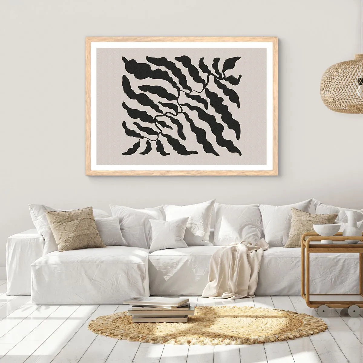 Plakát v rámu světlý dub - Povaha čtverce - 100x70 cm
