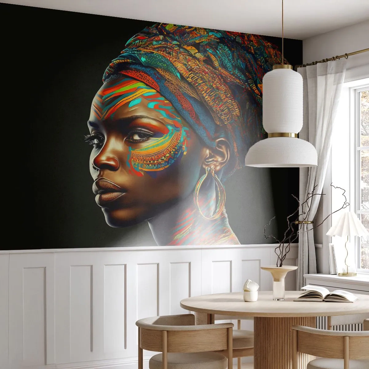 Fototapeta Premium Canvas - Africká královna - Turban, Kmeny, Afro-Američan - 450x315 cm