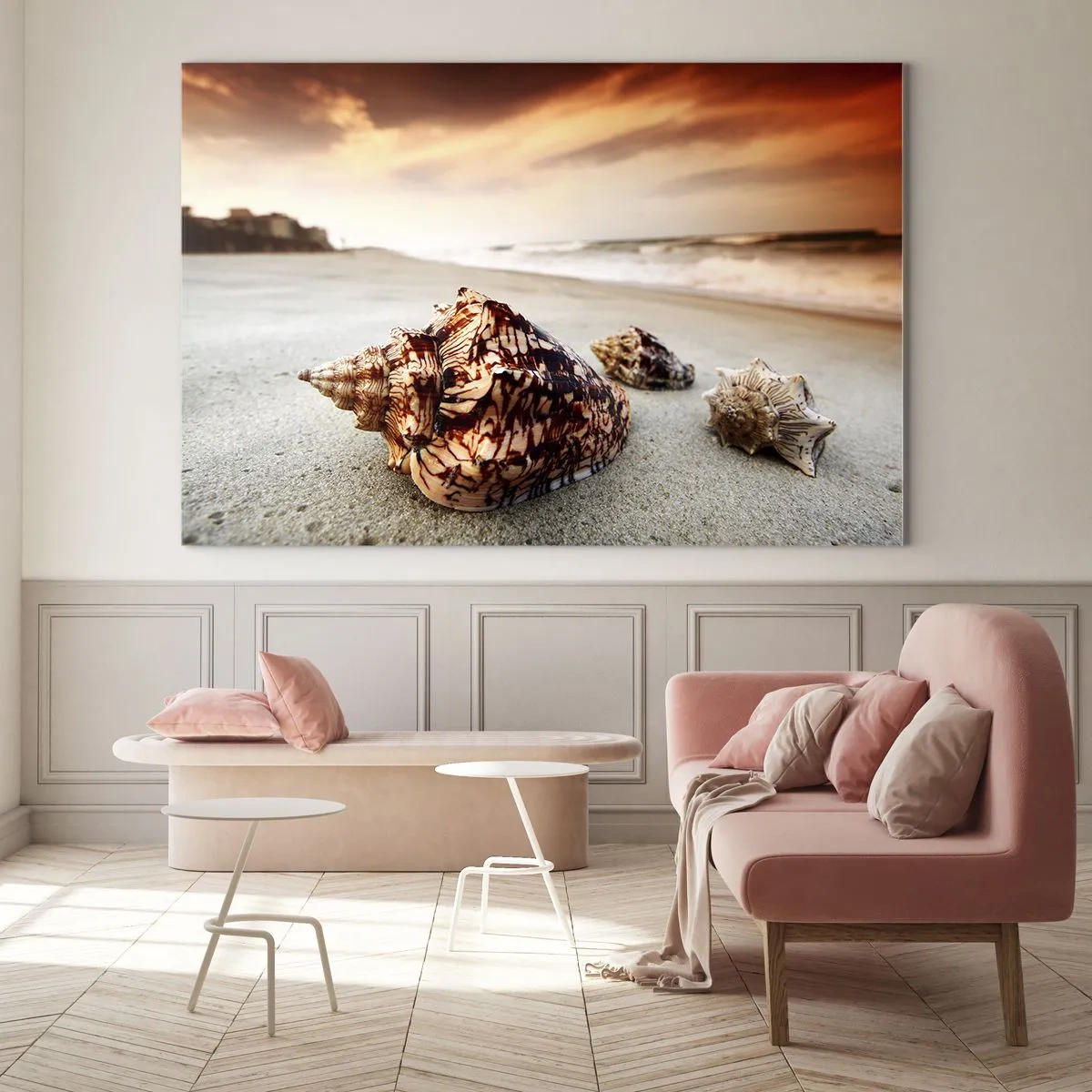 Obraz na skle - Vyvrženci vln - 120x80 cm