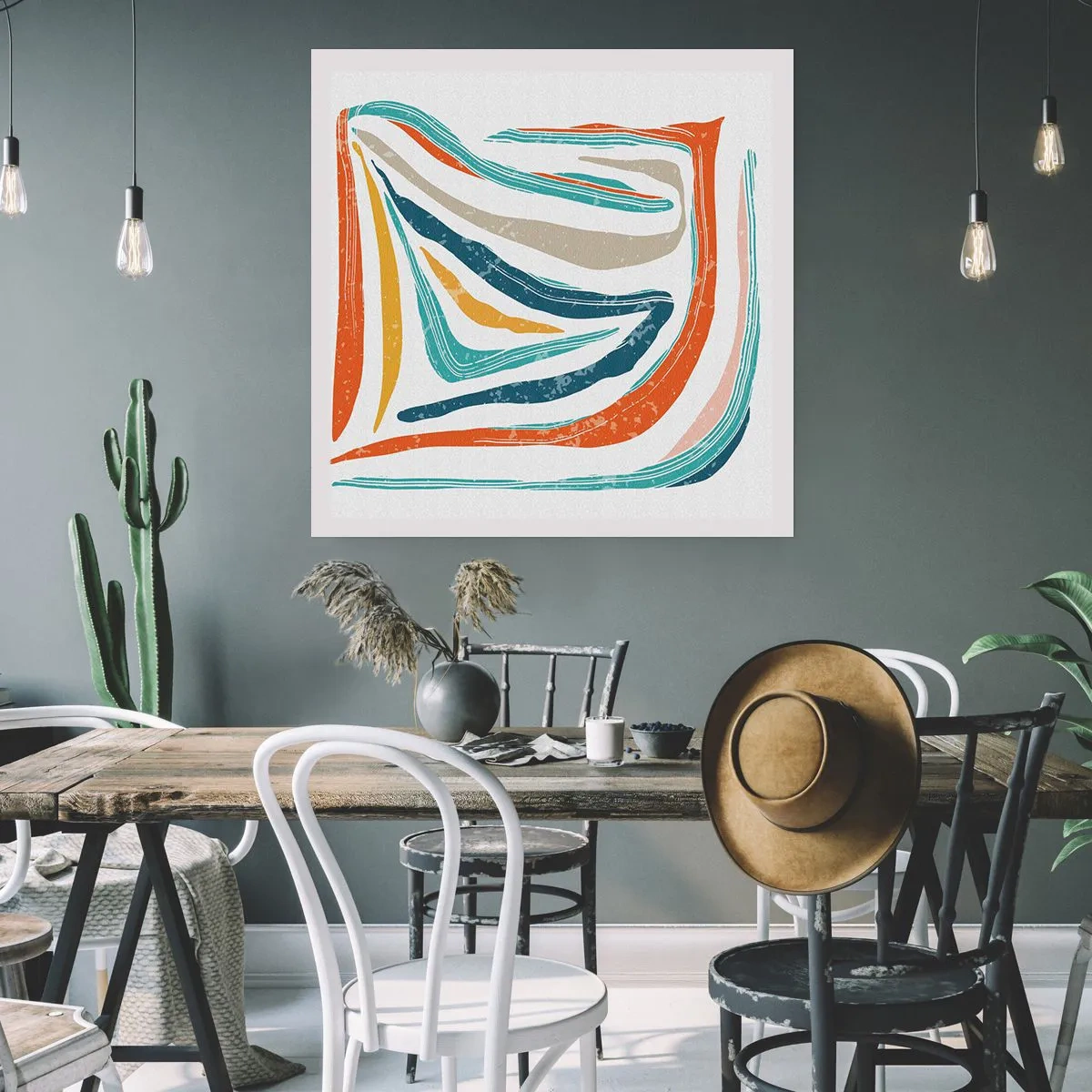 Plakát - Přátelsky usměvavá abstrakce - 50x50 cm