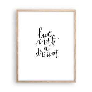 Plakát v rámu světlý dub - Of course - 40x50 cm