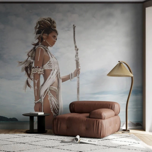 Fototapeta Standard Eco - Královna tropů - Žena, Etnické šaty, Kmen - 250x175 cm
