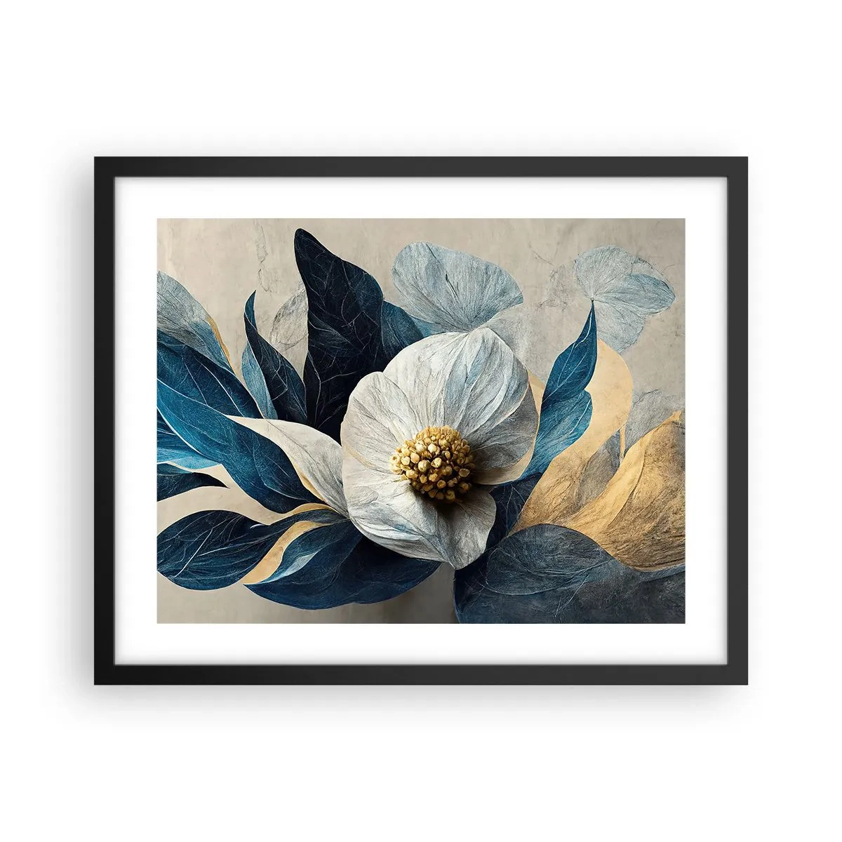 Plakát v černém rámu - Zlaté srdce - 50x40 cm