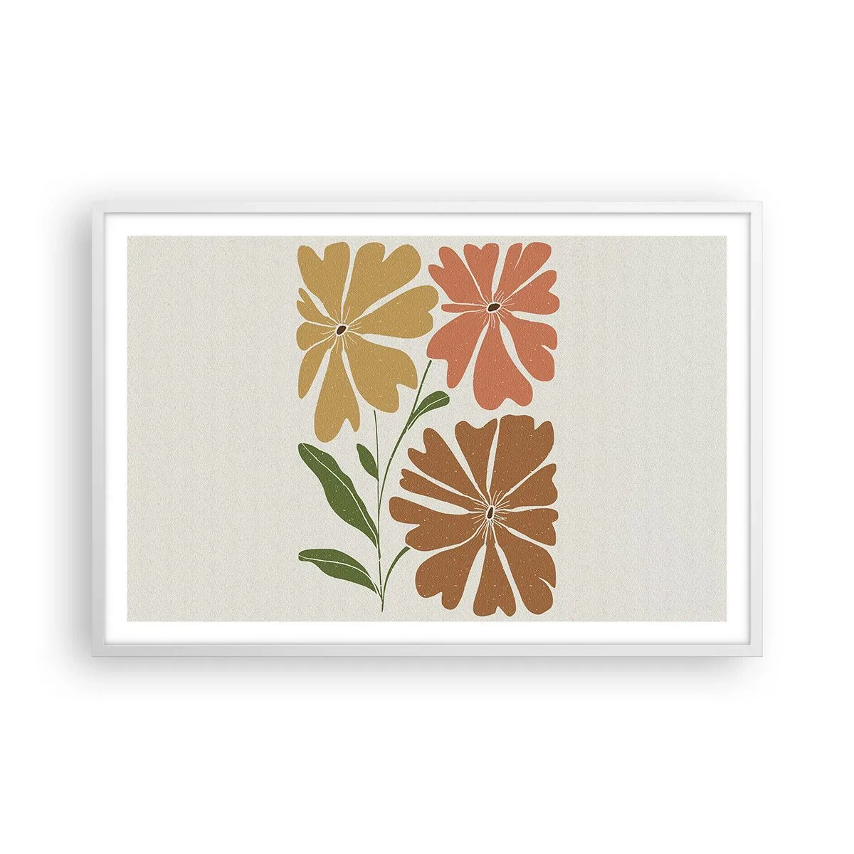 Plakát v bílém rámu - Příroda a geometrie - 91x61 cm