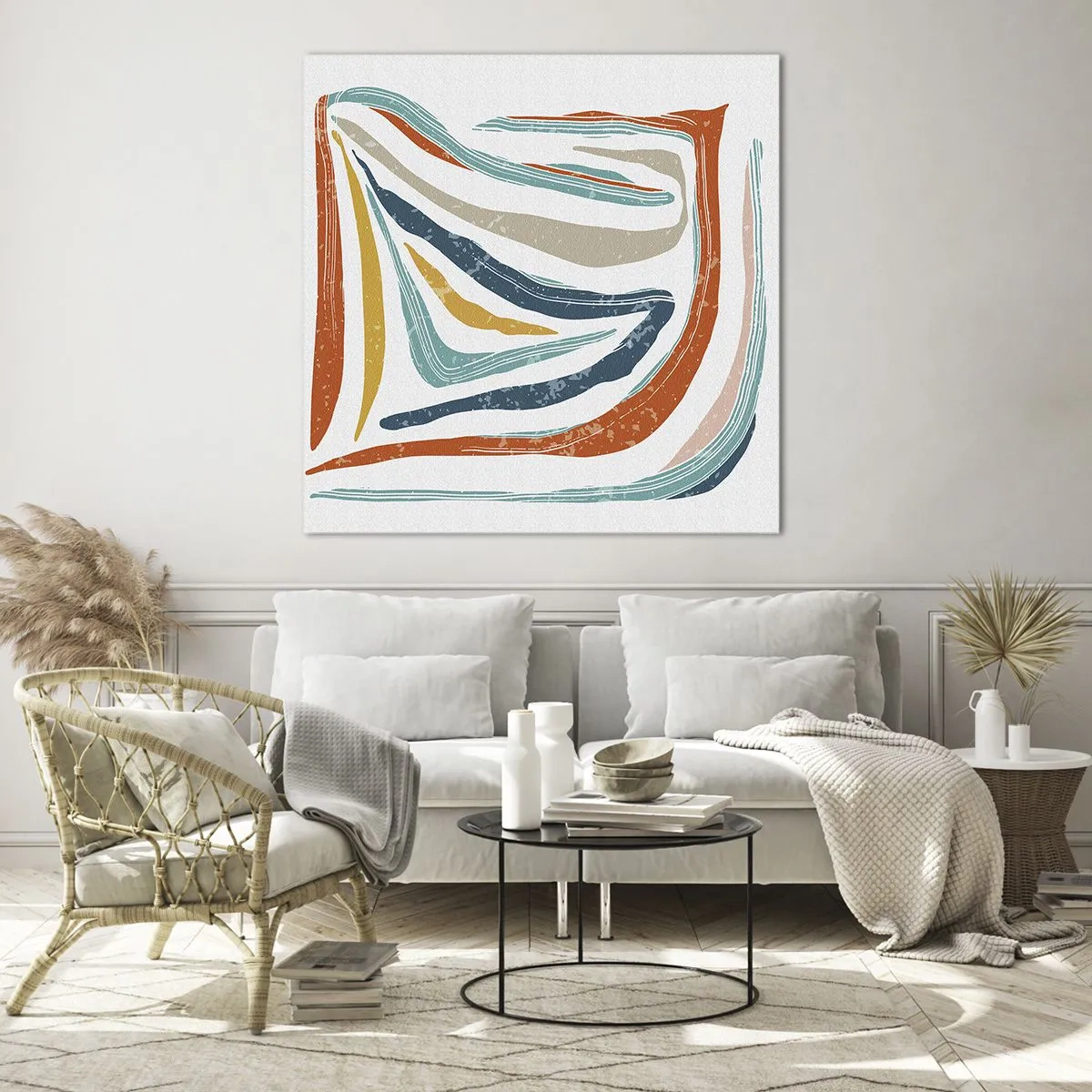 Obraz na skle - Přátelsky usměvavá abstrakce - 60x60 cm