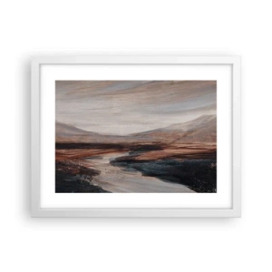 Plakát v bílém rámu -  Klidné údolí - 40x30 cm