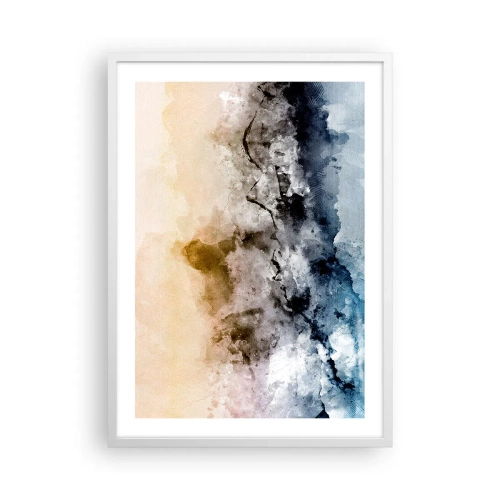 Plakát v bílém rámu - Ponořené do mračna mlhy - 50x70 cm