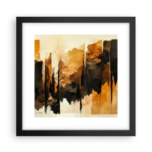 Plakát v černém rámu - Harmonie černé a zlaté - 30x30 cm