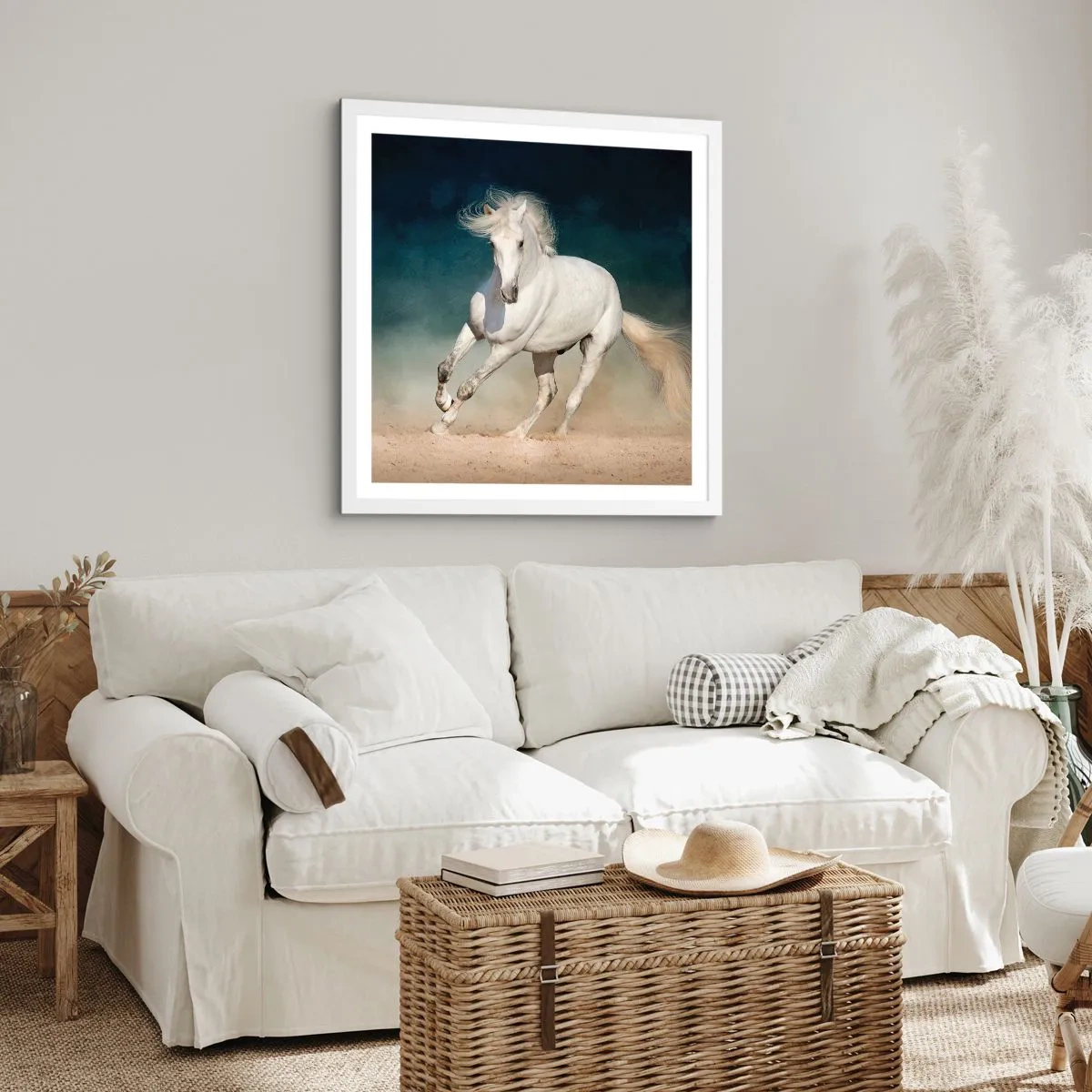 Plakát v bílém rámu - Svoboda v čistém stavu - 40x40 cm