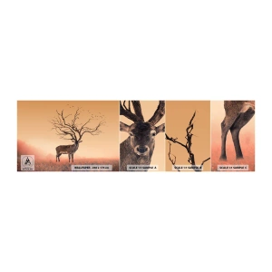 Vzor Fototapety Samolepicí Deluxe Sticker - Prajelen - věčný duch lesa - Abstrakce, Jelen, Příroda - 100x30 cm