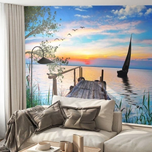 Fototapeta na míru Premium Sand - Dobrý večer - Krajina, jezero, Dřevěný most
