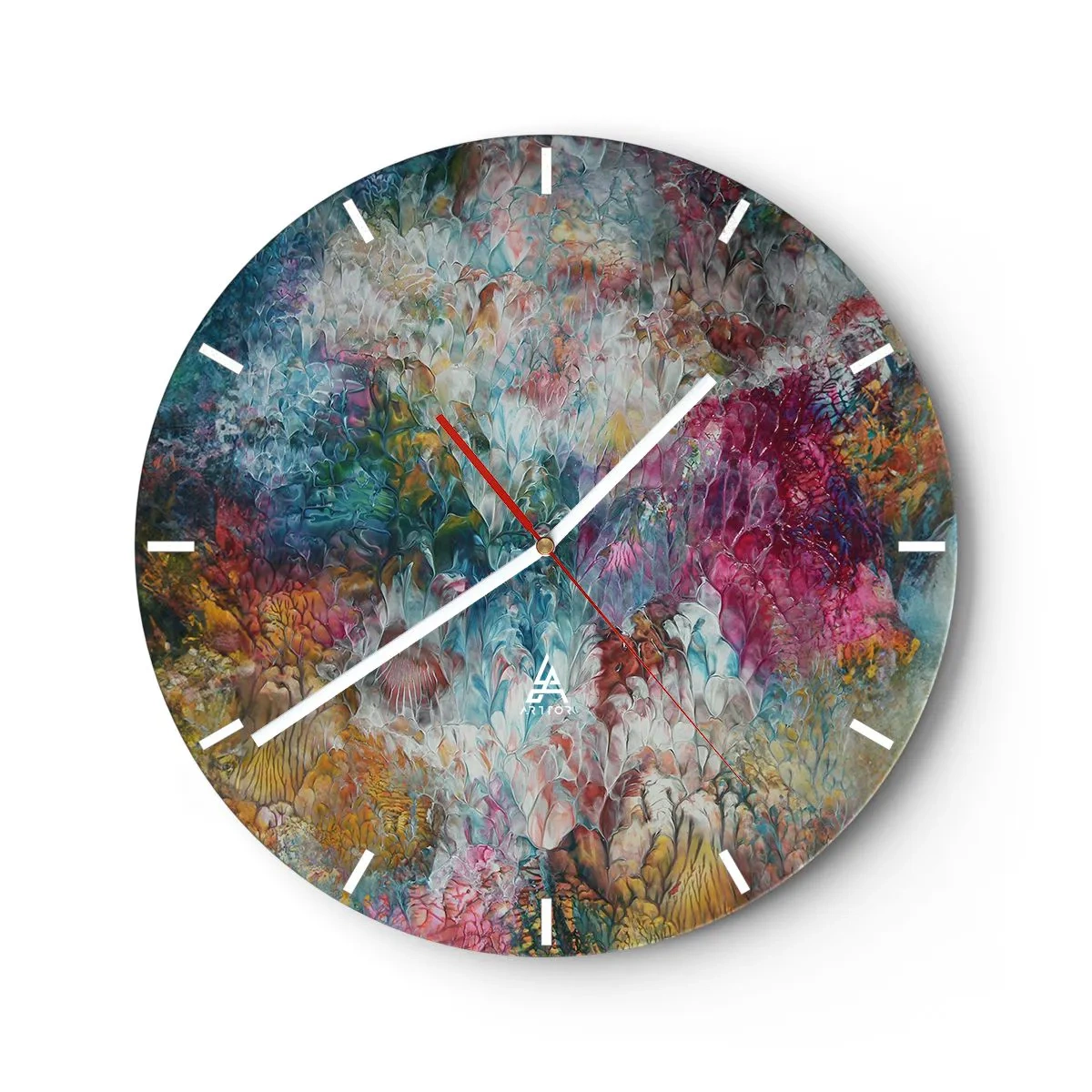 Nástěnné hodiny - V plném rozkvětu - 40x40 cm