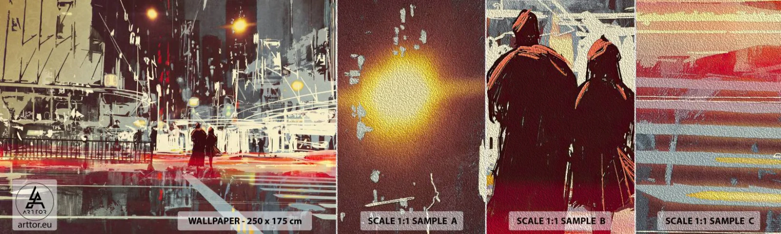 Vzor Fototapety Premium Sand - Velkoměstská doprava - Město, Architektura, Noční život - 100x30 cm