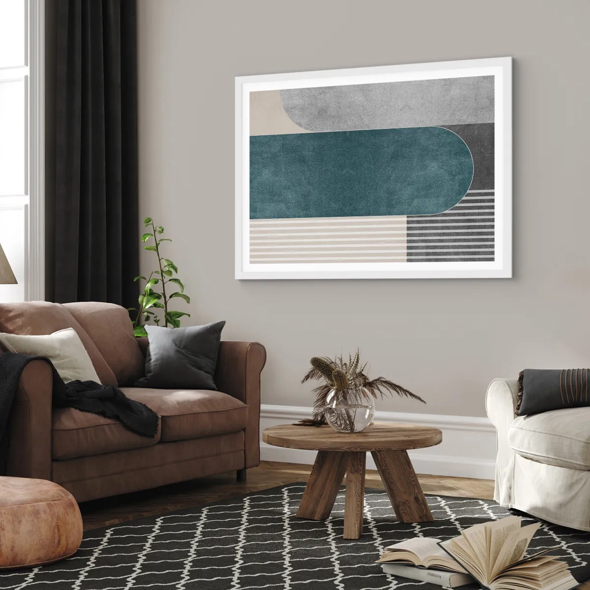 Plakát v bílém rámu - Kompozice na úrovni - 70x50 cm