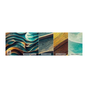 Vzor Fototapety Premium Sand - Meandry modré - Vlny, Abstrakce, Trojrozměrný - 100x30 cm