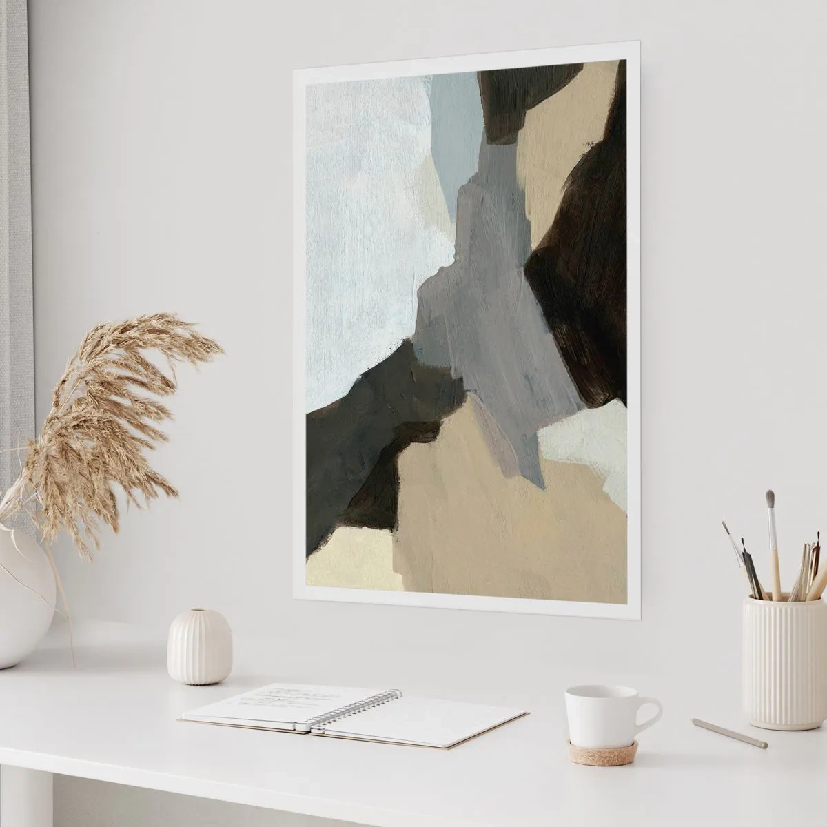 Plakát - Abstrakce: křižovatka šedi - 61x91 cm