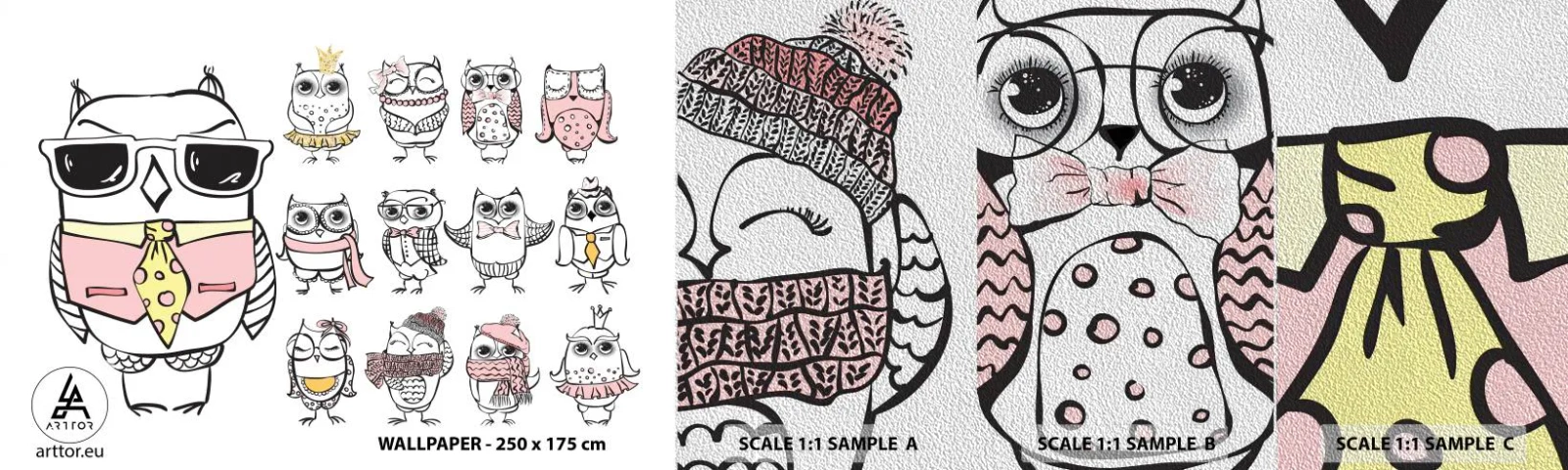 Vzor Fototapety Premium Sand - Tolik rolí na hraní - Pro děti, Sova, Děti - 100x30 cm