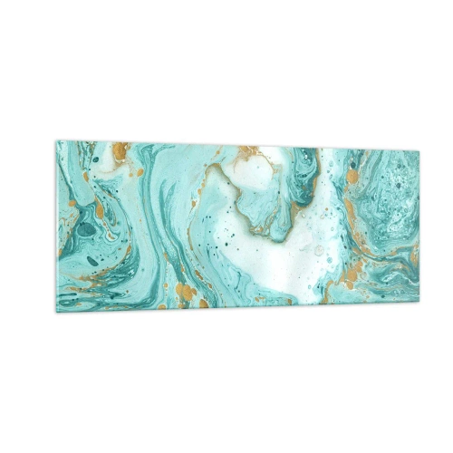 Obraz na skle - Pod velkou vlnou z epochy Edo - 100x40 cm