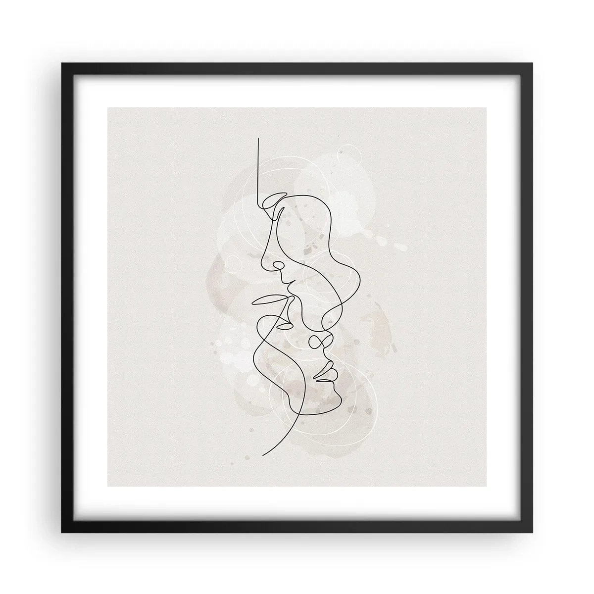 Plakát v černém rámu - Zamotaní v objetí - 50x50 cm
