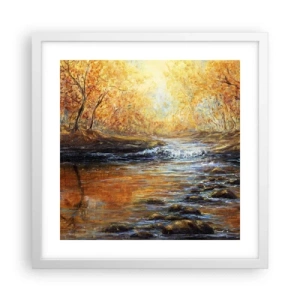 Plakát v bílém rámu - Zlatý potok - 40x40 cm