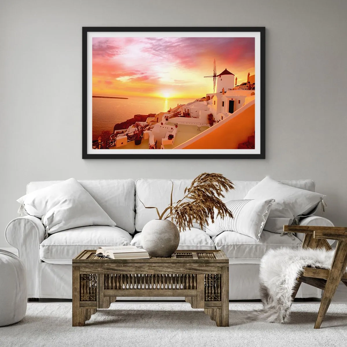 Plakát v černém rámu - Rozplynout se v bílé a zlaté - 91x61 cm