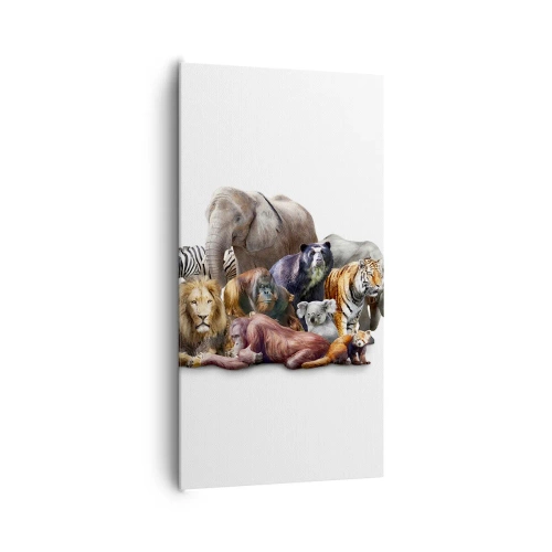 Obraz na plátně - Africká rodinná fotografie - 65x120 cm
