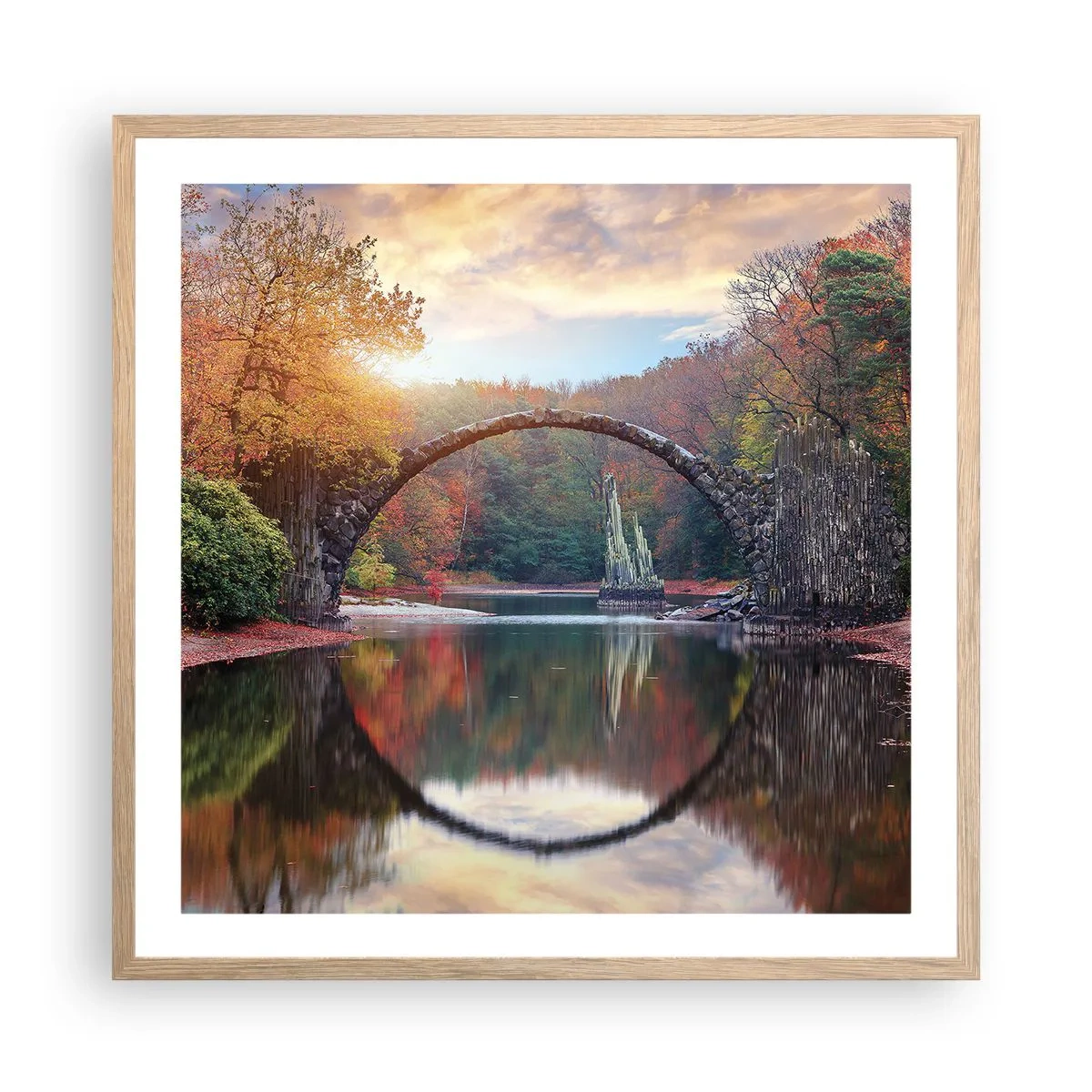 Plakát v rámu světlý dub - Za zrcadlem - 60x60 cm