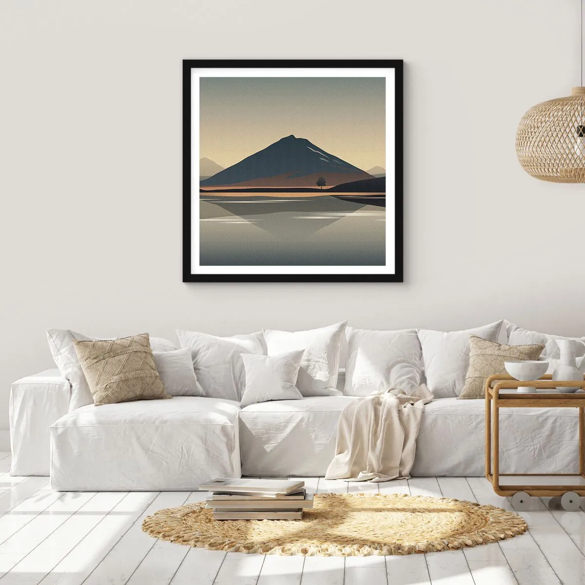 Plakát v černém rámu - Zrcadlový odraz - 60x60 cm