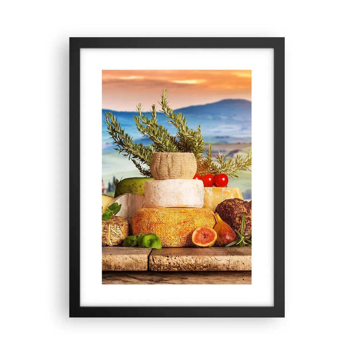 Plakát v černém rámu - Italská radost ze života - 30x40 cm