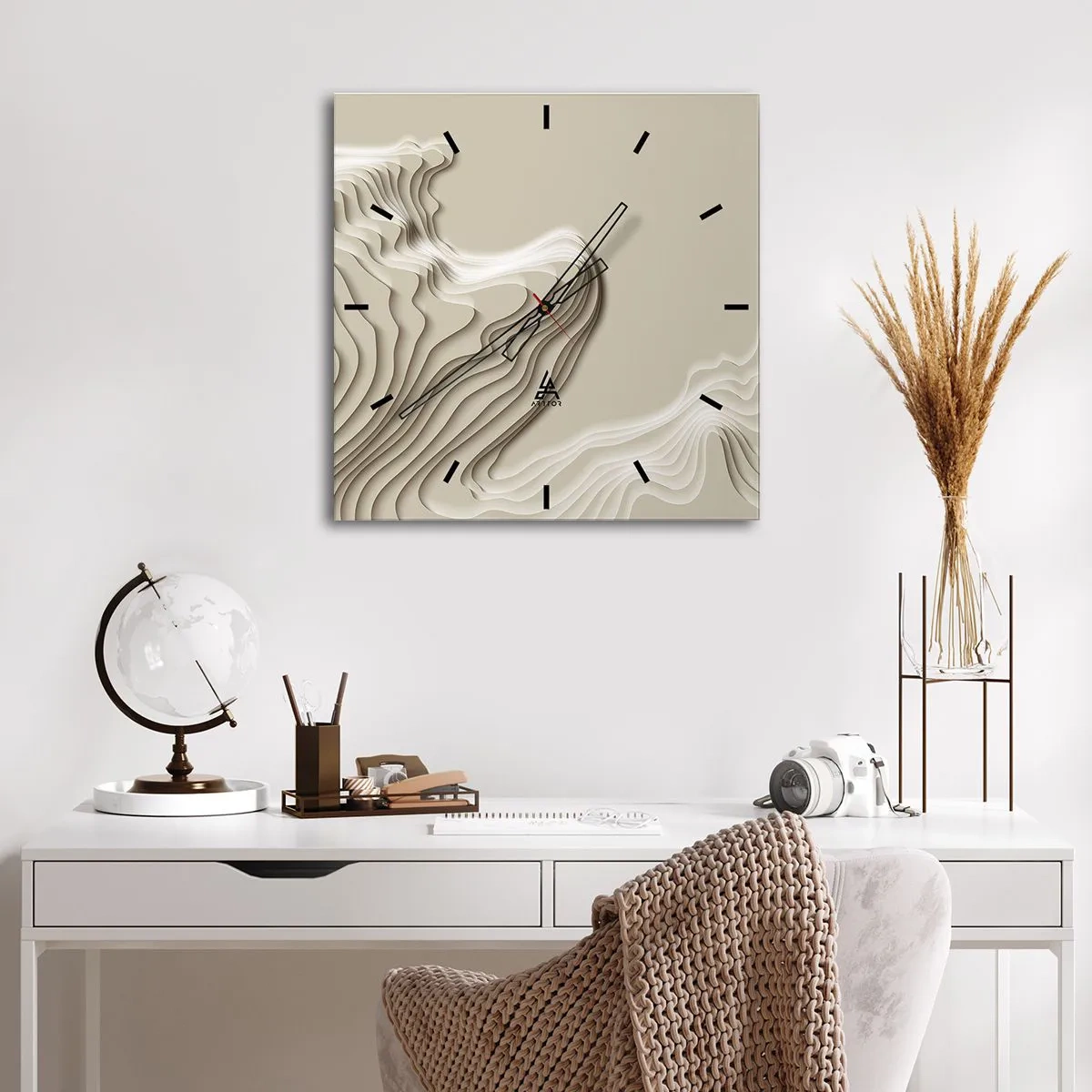 Nástěnné hodiny - Topografie umění - 30x30 cm