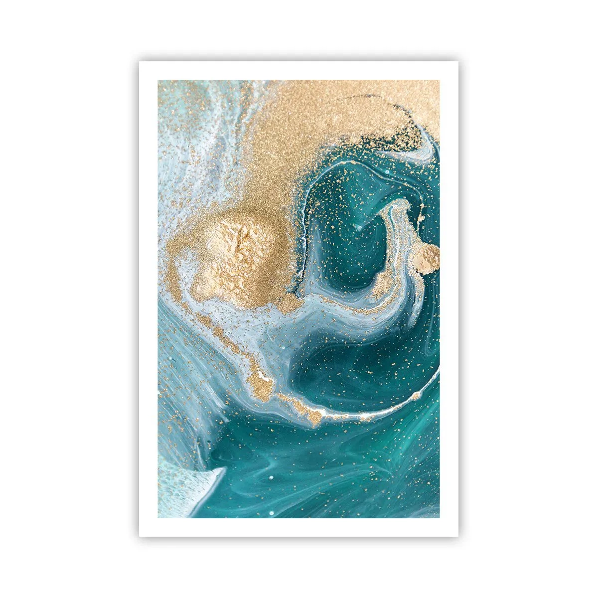 Plakát - Vír zlaté a tyrkysové - 61x91 cm
